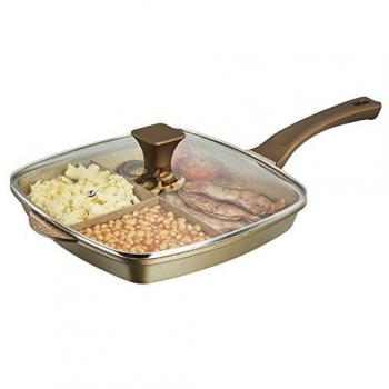 Tower Cerastone Guss‑Grillpfanne 3‑in‑1 – 28 cm Gold, Aluminium – Modell T81274GD