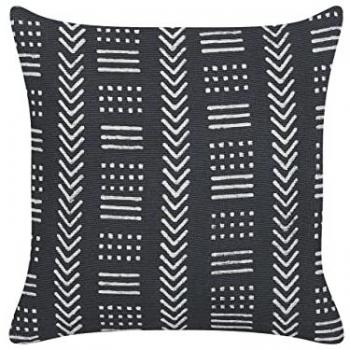 Geometric Pattern Cotton Cushion Black And White 45 x 45 cm