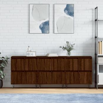 3-Piece Sideboard Set Brown Oak Engineered Wood vidaXL