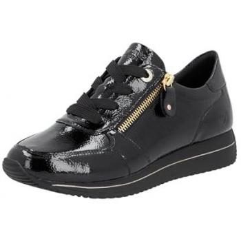 Baskets Cuir Plat Remonte Crashlack Noir