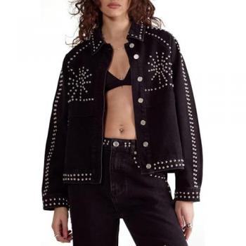Nasty Gal Women's Denim Western Jacket, Black, Size 4 – Female