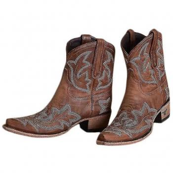 Bottes à Pointes Courtes, Design Western, Femmes