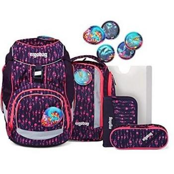 Ergobag Sac Scolaire Fille Lumi-Edition Violet Rose 6 pièces