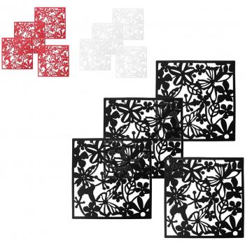 Conjunto de 4 Paneles Mariposa-Pájaro-Flor