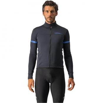 Maglia Castelli Fondo 2 manica lunga nero chiaro blu riflettente