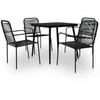 VidaXL 5 Piece Outdoor Dining Set Cotton Rope and Steel Black