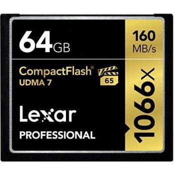 Lexar Professional 1066x 64GB CompactFlash Speicherkarte, bis zu 160 MB/s Lesen, CF Karte für professionelle Fotografen, Videofilmer, Enthusiasten