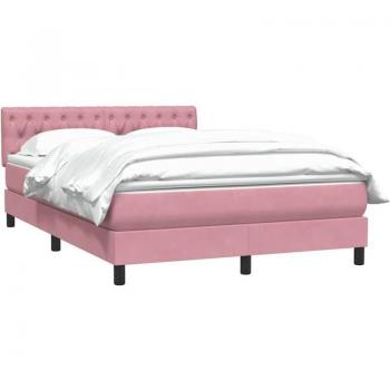 VidaXL Letto a Box Spring 160x220 cm, morbido rosa velluto