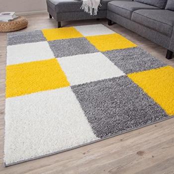 THE RUGS Myshaggy Rugs Geometric Design 381 Yellow Yellow;White;Grey Rectangle 180 x 270cm