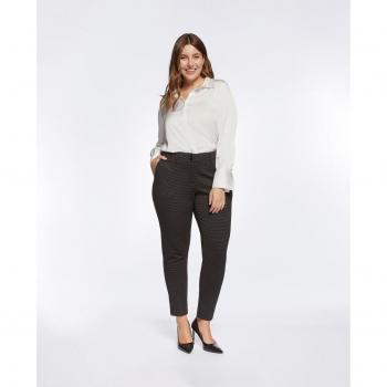 Pantalón Recto de Cuadros con Bolsillos Fiorella Rubino