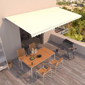 Jardin Patio Ombreur automatique VidaXL 600 × 350 cm Crème