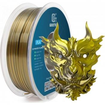 Filament 3D bicolore Geeetech PLA 1.75 mm – 1 kg, Or/Argent