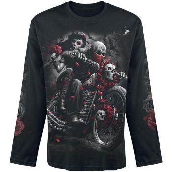 T-shirt noir à manches longues Spiral