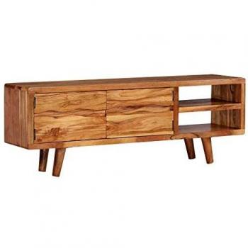 VidaXL TV-Schrank Akazienholz Massiv Geschnitzte Türen 117x30x40 cm GAO