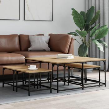VidaXL 5 pcs Nesting Coffee Tables Sonoma Oak Engineered Wood