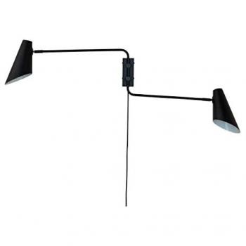 Dyberg Larsen Cale Wandleuchte, schwarz, Metall, 2-flg