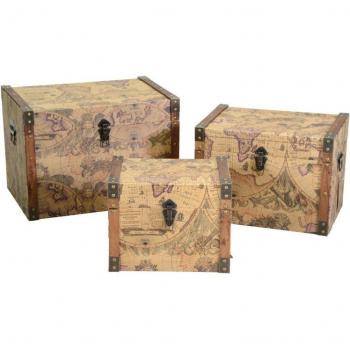 Baule Ecopelle Rettangolare 1-3 Marrone – 60x40 cm, 42 cm di altezza