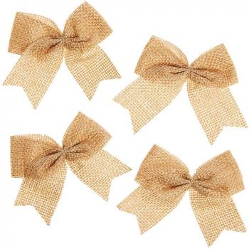 Hessian Ribbon Bows (Pack of 24) Craft Embellishments