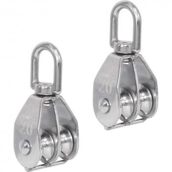Poulie à câble double M20 en inox