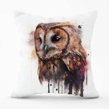 Tawny Owl Splash Art Cushion