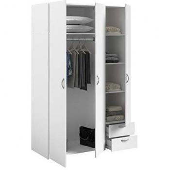 Armoires Kelsy 3 portes, 2 tiroirs (blanc)