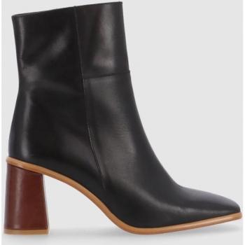 Botines de Mujer Alohas Black 39 – Piel, Tacón Bloque y Punta Cuadrada