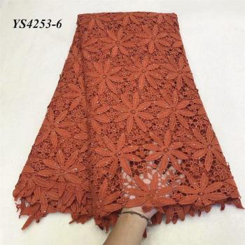 Pure White Milk Silk Fabric for African Wedding Gowns with Rosy Pattern