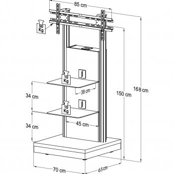 Soporte de pie para pantalla plana (300 x 300 mm)