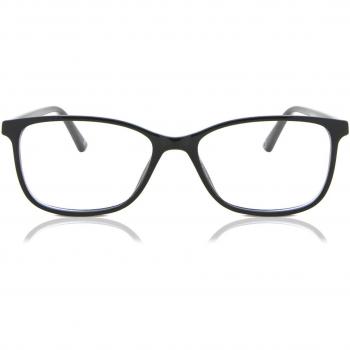 Armazón Cuadrado Negro en Plástico, Montura Completa – Gafas Recetadas Antigurosos Azules