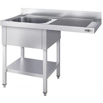 Cuve centrale gauche – Évier cuisine carré 1400 mm × 600 mm (GGMGASTRO)