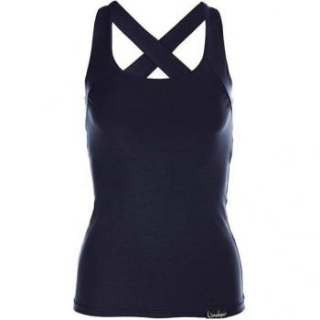 Top Winshape WVR25: Azul Oscuro con Detalles Blancos