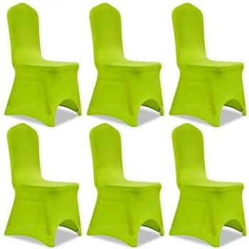 Stretchable Dining Chair Cover Set, 6 pcs, Green