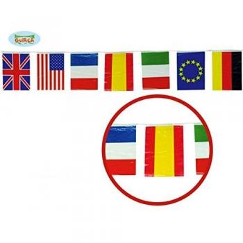 Festone Bandiere Internazionali 50 Metri, Multicolore, Guirca 8849