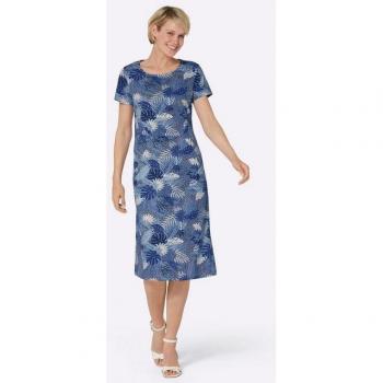 Feminin geschnittenes Jerseykleid in Blau