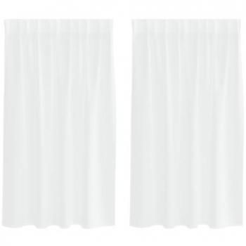 Rideaux 2 Pcs en Polyester Blanc Vidaxl