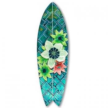 Planche de Surf en Aluminium Style Tropical 100x30 cm