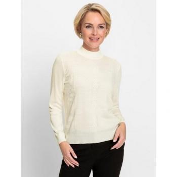 Unifarbener Langarmpullover