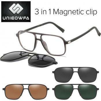 UV400 Polarized Magnet Clip Eyeglasses for Men
