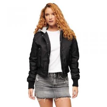 Cazadora Bomber Superdry Negro W5011654a – Nylon Premium, Casual y Elegante