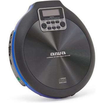 Aiwa PCD-810BL, Tragbarer CD/MP3-Player, Schwarz, Blau