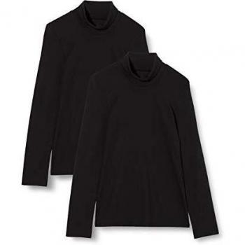 Iris & Lilly Women's Extra Warm Longsleeve Thermal Top, Pack of 2, Black, Label:XL