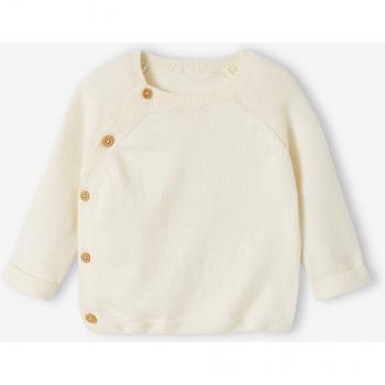 Lightweight Ecru Baby Front‑Open Jumper (1 M–54 cm)