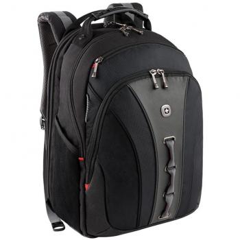 Wenger Legacy 16 24L Black Laptop Backpack with Built‑In Stabilizing Platform for Airports