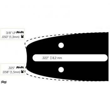 Barre de Guide Tronçonneuse Echo 33cm (13) 3/8 Lp .050