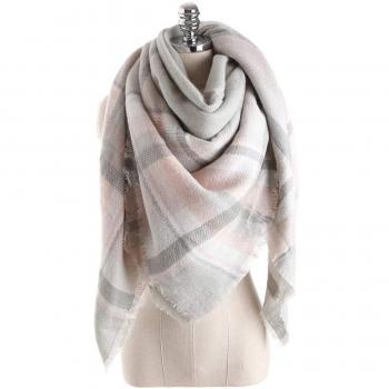 Bakicey Damen Halstuch XXL – Weiches Strickweben in Karo-Pattern, Herbst & Winter