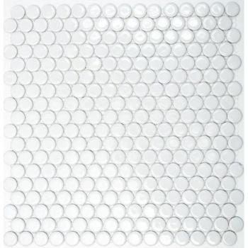Mosaïque bouton LOOP blanche pour cuisine et douche