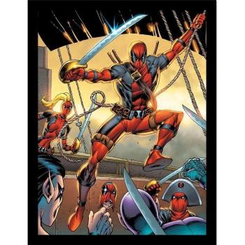 Poster Deadpool avec épée 40cm encadré noir