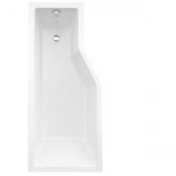 Baignoire d’angle gauche avec double porte, pare-baignoire et tablier blanc – INTEGRA 150x75