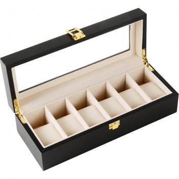 Caja de Relojes 6 Unidades Madera Noche