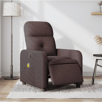 Massagesessel Dunkelbraun Stoff